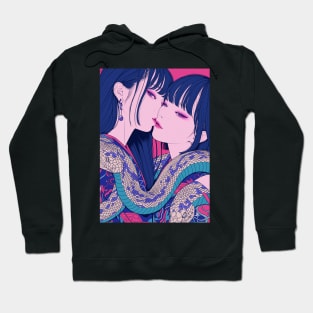 Geisha dragon in water 7201 Hoodie